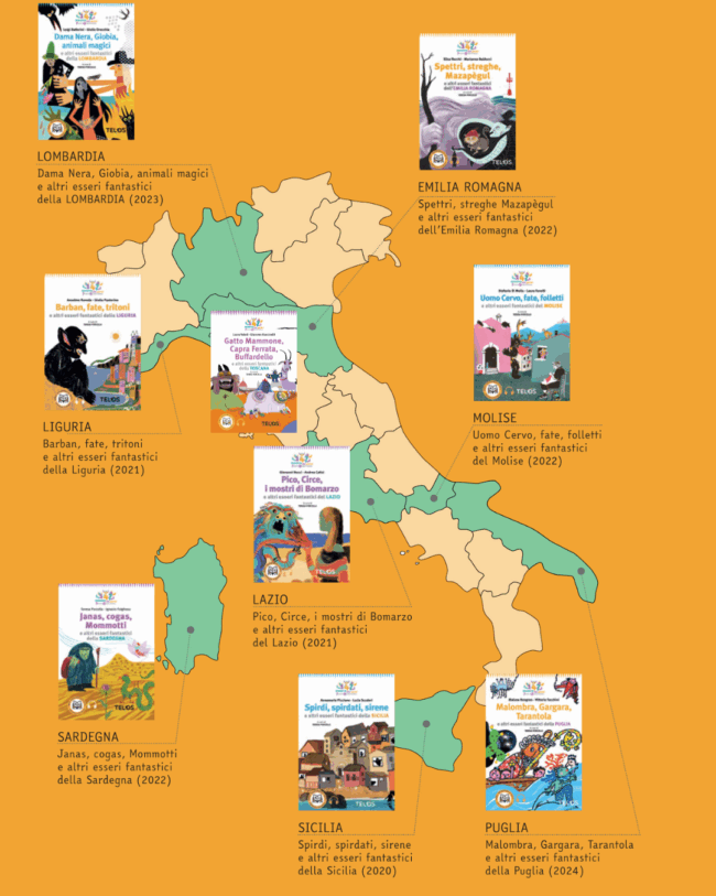 VIAGGIO IN ITALIA-SCATOLA DI 9 LIBRI CON CARTE INVENTASTORIE